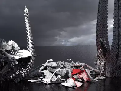 Alien Spine Tower 3 Tower structures  3D model