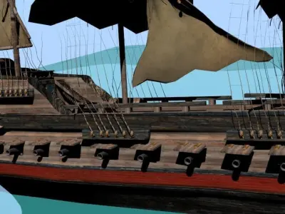 Pirate ship The Walrus Low-poly 3D model