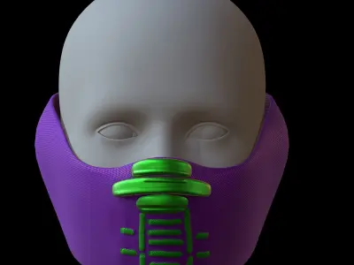 Gas mask helmet 3d model scifi Low-poly  Low-poly 3D model 537