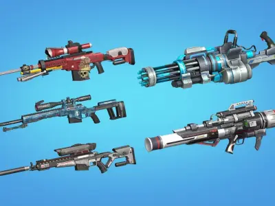 weapon pack vol02 Scifi cartoon weapon  Low-poly 3D model