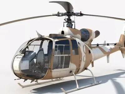 Sud-Aviation Gazelle Sandy Low-poly 3D model