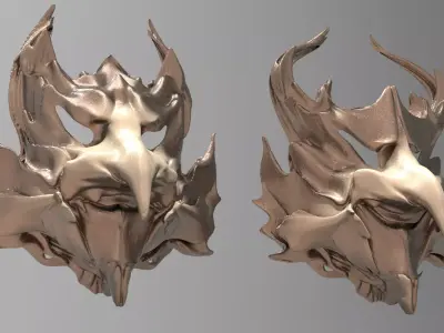 Crow Masks 2 designs 3 3D model