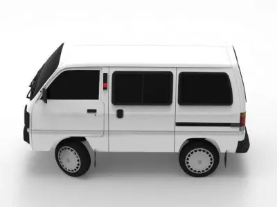 Low Poly Suzuki Super Carry Minivan Low-poly 3D model