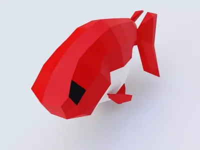 Ranchu goldfish low poly 3d model  Low-poly 3D model