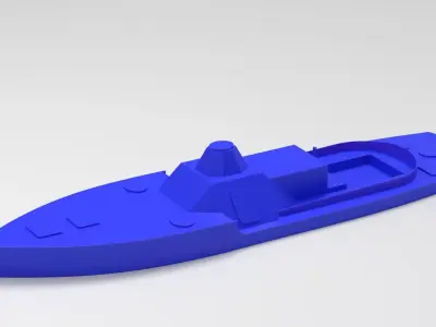 Old Small Armored River MineSweper Simple 3D print model