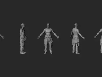 Realistic Zombie - Rigged Low-poly 3D model