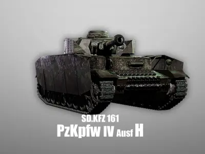  Panzer 4 - PzKpfw IV - Ausf H - Camouflage Livery Low-poly 3D model