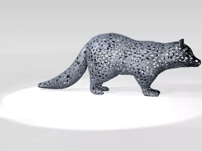 Raccoon Voronoi 3D model