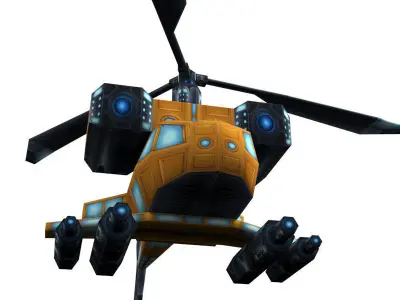 The future helicopter Low-poly 3D model