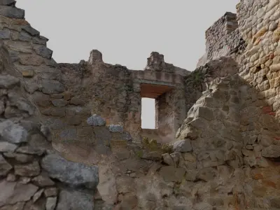 Castle Ruins Walls Scanned PBR Low-poly 3D model