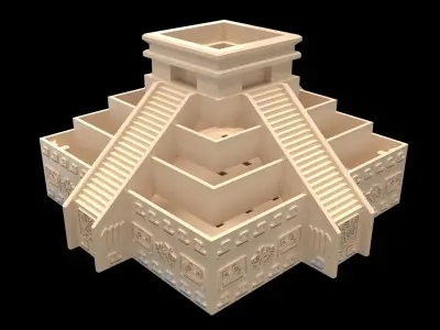 Aztec Temple Plant Pot 3D print model