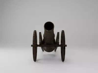 Vintage Old Cannon 3D Model 3D model