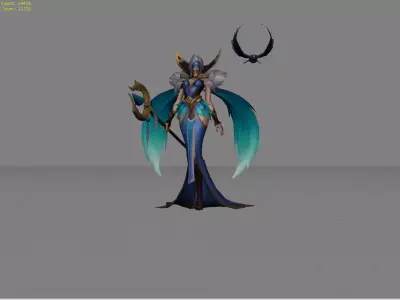 Pharsa Indigo Aviatrix Low-poly 3D model