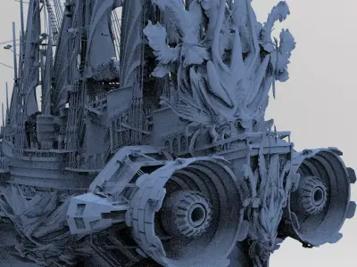 Dragon Queens Airship Huge 3D model