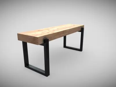Simple Bench  Low-poly 3D model