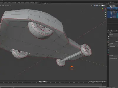Space Car Low Poly PBR Game Series 1 Free low-poly 3D model