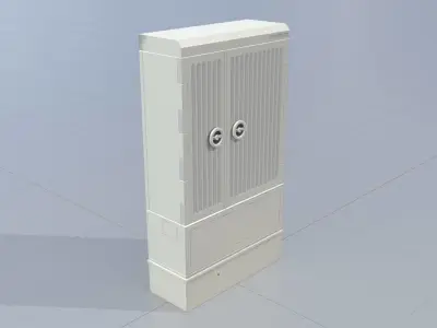 Cable distribution box twist handle 2 door asym 1410x800x325 Low-poly 3D model