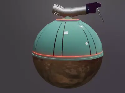 grenade egg with gun Free 3D model