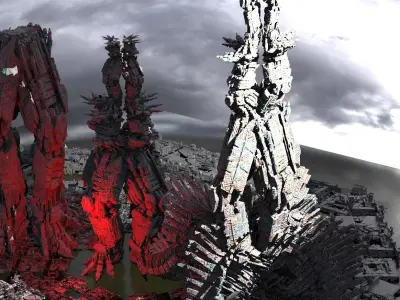 Robot Tower architecture Kit bash 3D model