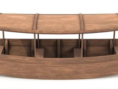 Traditional Thai wooden boat No01 Low-poly 3D model