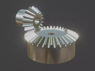 TRANSMISSION BEVEL GEAR SET 3M T15 T30 2 TO 1 RATIO 3D print model