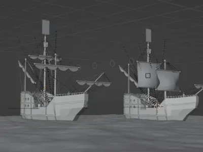 Portuguese Frigate 3D model