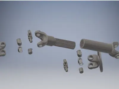 Double Cardan Shaft 3d model 3D model