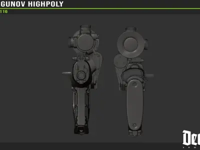 SVD Highpoly model sdvdragonov high - power rifle 3D model