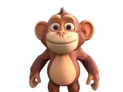 Cartoon Ape Monkey  Low-poly 3D model