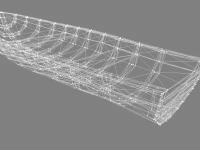 Row Boat Low-poly 3D model