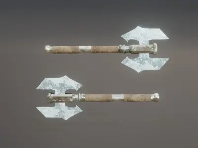 Double Bit Ice Axe - Elemental Double Bit Axe - Model 01 Low-poly 3D model