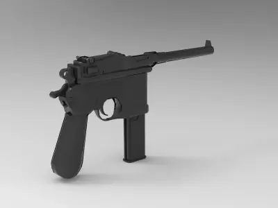 Mauser C96 semi-automatic pistol 3D model