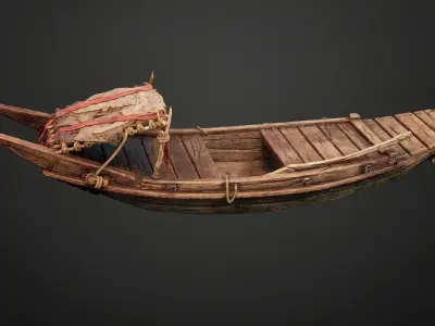 Stylized Chinese River Boat 3D model