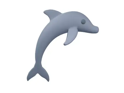 Dolphin Icon v1 003 Low-poly 3D model