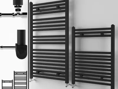 Black towel rail Free 3D model