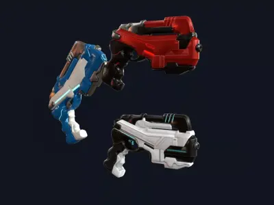 Sci-Fi Heavy Blaster Low-poly 3D model purchase