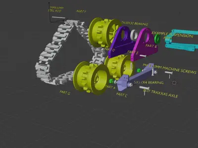 Monster Tank Track DIY Kit for RC Cars and Trucks 3D print model