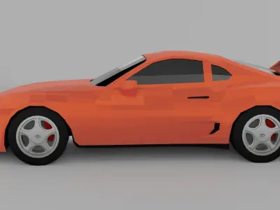 Toyota Supra mk4 low poly Free low-poly 3D model