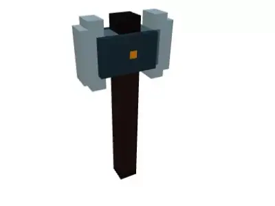 Voxel Medieval Battle Axe - Game Ready 3D Weapon Low-poly 3D model