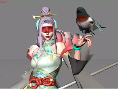 Pharsa Peony Bloom Low-poly 3D model