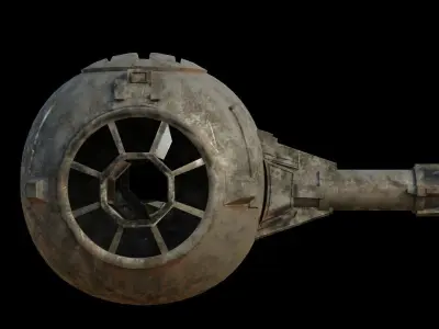 Tie Fighter Wreckage Low-poly 3D model