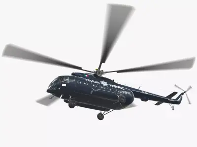 Mi-17 Mexican Police Animated Low-poly 3D model