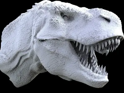 T Rex Head Sculpture 3D model