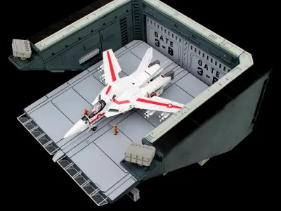 Set1 - Macross SDF-1 Prometheus Hangar elevator 1-72 scale 3D print model