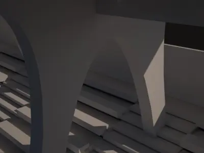 GHANA INDEPENDENCE SQUARE BENCH Low-poly 3D model