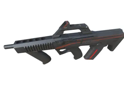 53-Fazertron-gun model 3d game ready model Low-poly 3D model Low-poly 3D model