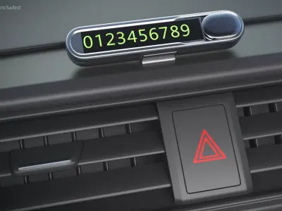 Temporary Car Parking Phone Number Plate 3D model