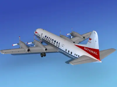 Lockheed L-188 Electra HP National Airlines 3D model