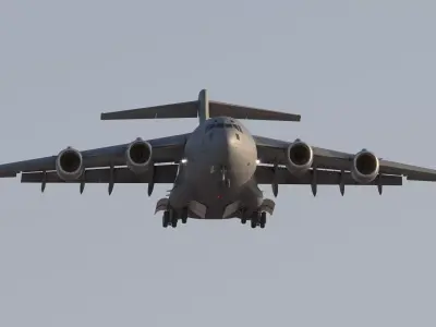 C-17 Globmaster III Military Transport Aircraft Low-poly 3D model