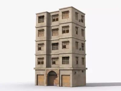 Arab Middle East Building x16 Low-poly 3D model